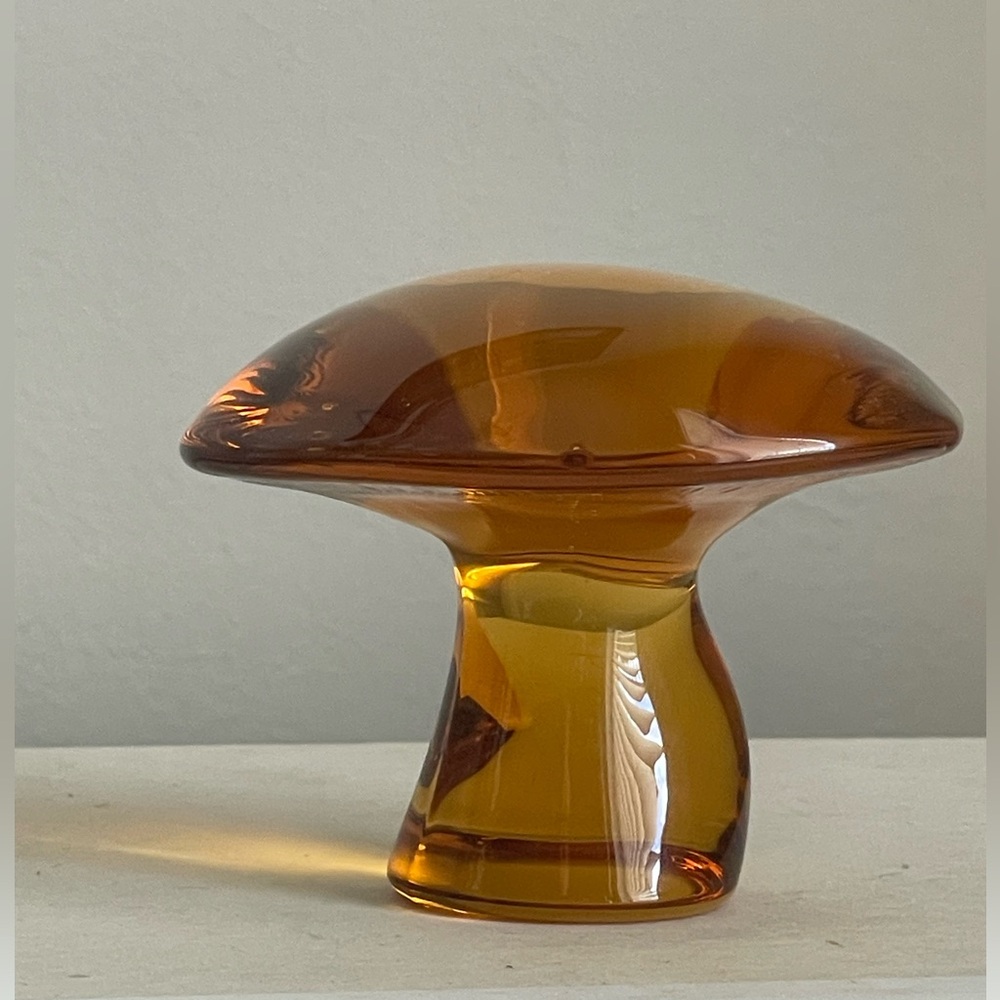 Amber Viking Glass Mushroom